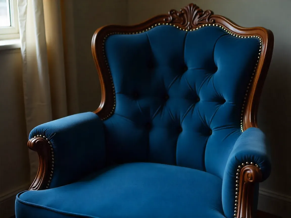 Restored Victorian chair with renewed upholstery